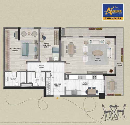 Abalpha brokerage 2+1 B Daire Planı