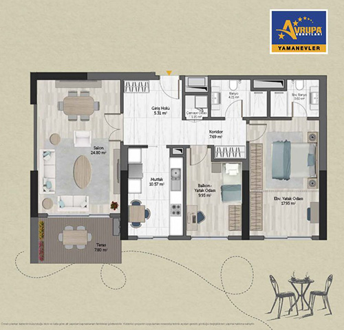 Abalpha brokerage 2+1 GT Daire Planı