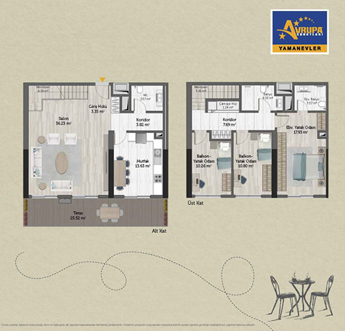 Abalpha brokerage 3+1 IT Daire Planı