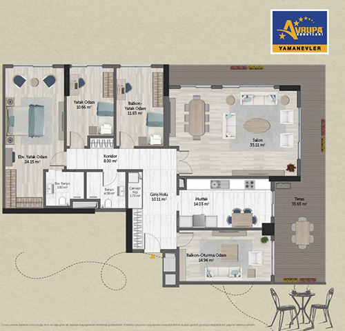 Abalpha brokerage 4+1 AT Daire Planı