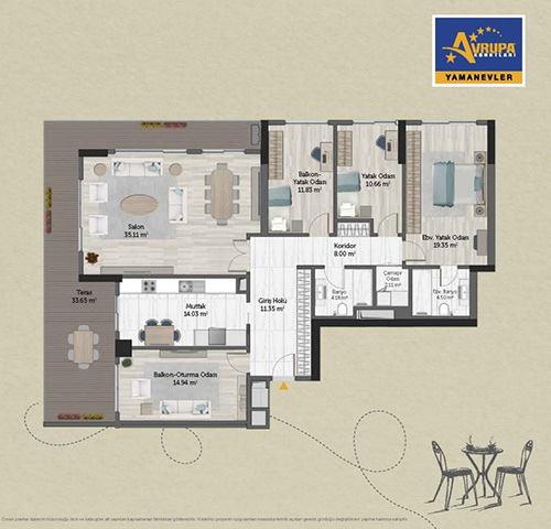 Abalpha brokerage 4+1 BT Daire Planı